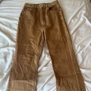 pacsun high rise boot cut light brown jeans